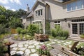 Patio with stone steps Royalty Free Stock Photo