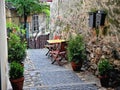 Patio with the table and chairs