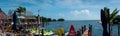 Patio and Tiki Bar behind Snappers Restaurant in Key Largo Florida