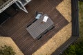 A patio view from drone shot from above Royalty Free Stock Photo