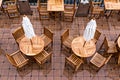 Patio View from Overhead in Rain Royalty Free Stock Photo