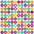 100 patisserie icons set color