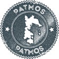 Patmos map vintage stamp.
