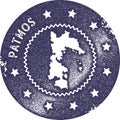 Patmos map vintage stamp.