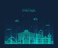 Patna skyline silhouette vector linear style