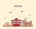 Patna skyline silhouette vector linear style