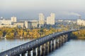 Paton bridge across the Dripro river in Kyiv