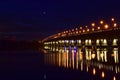 Paton Bridge lights, Kiev, Ukraine