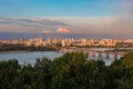 Paton Bridge, stretching over the Dnieper River in Kyiv, Ukraine