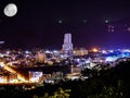 Patong Phuket Thailand at night with the towers and bright lights on the beach Royalty Free Stock Photo