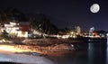 Patong Phuket Thailand at night with the towers and bright lights on the beach Royalty Free Stock Photo