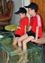 Patong, Thailand: Little Boys Getting Fish Massage