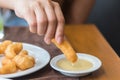 patongko thai and chinese deep fried twin stick for breakfast Royalty Free Stock Photo