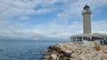 patra lighthouse greece ionio sea in sunny winter day