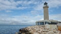 patra lighthouse greece ionio sea in sunny winter day