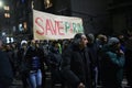 Thousands of Bulgarians protest against plans of goverment to expand the skiing resort of Bansko in Pirin National Park Royalty Free Stock Photo