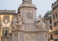 The Patriarch Moses by Jacometti and King David by Tadolini on the base of The Column of the Immaculate Conception, Rome Royalty Free Stock Photo