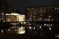 Patriarch`s Ponds at night in Moscow Royalty Free Stock Photo