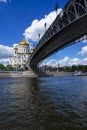 Patriarchal bridge to the Christ the Savior Cathedral in Moscow, Russia Royalty Free Stock Photo