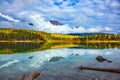 Patricia Lake amongst the evergreen forests