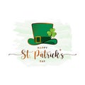 Patrick day card. Patricks hat with golden