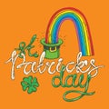 Patrick Day. Leprechaun Hat with Rainbow Royalty Free Stock Photo