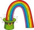 Patrick Day. Leprechaun Hat with Rainbow Royalty Free Stock Photo