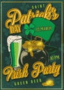 Patrick day poster colorful vintage Royalty Free Stock Photo