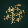 Patrick day vintage golden lettering background