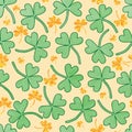 Patrick love leaf watercolor gold glitter seamless pattern