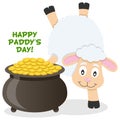 Patrick s Day Pot of Gold and Sheep Royalty Free Stock Photo