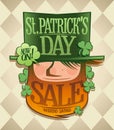 Patrick`s day sale poster concept, vector illustration Royalty Free Stock Photo