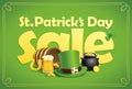 Patrick`s day sale vector poster Royalty Free Stock Photo