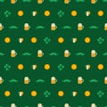 Patrick's Day seamless pattern with traditional Royalty Free Stock Photo