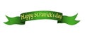 Green ribbon with the wishes of a Happy St. Patrick\'s Day.Irish