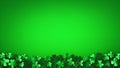 Patricks day, green Irish holiday background with shamrock leaf border, empty space, banner. AI generative Royalty Free Stock Photo