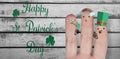 Patricks day hands with message Royalty Free Stock Photo