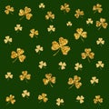 Patricks Day seamless pattern with gold trefoil Royalty Free Stock Photo