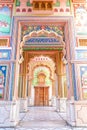 The Patrika Gate, the ninth gate of Jaipur, the famous building landmark at Jawahar circle`s entrance, Jaipur or pink city