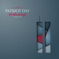 Patriot Day abstract vector banner with World Trade Center silhouette.