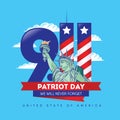 Patriot Day, American Flag. Patriot Day September 11, 2001. Design template, we will never forget, Vector illustration Royalty Free Stock Photo