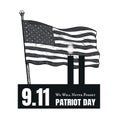 Patriot Day American Flag stripes background.