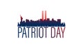 Patriot Day 911 anniversary. USA Patriot Day banner. We will never forget Royalty Free Stock Photo