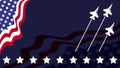 Patriot Day Background with Copy Space Area. Illustration of united state flag and silhouette of jet plane.