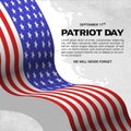 Patriot day background design with waving flag Royalty Free Stock Photo