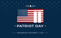 Patriot Day banner design background with text - Remembering September 11, 2001 Royalty Free Stock Photo