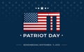 Patriot Day concept illustration with USA flag, September 11, 2001 patriot day Royalty Free Stock Photo