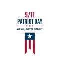 9/11 Patriot Day banner. USA Patriot Day card.