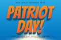 Patriot Day editable text effect emboss comic style