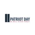 Patriot day emblems or logo. September 11. We will never forget.